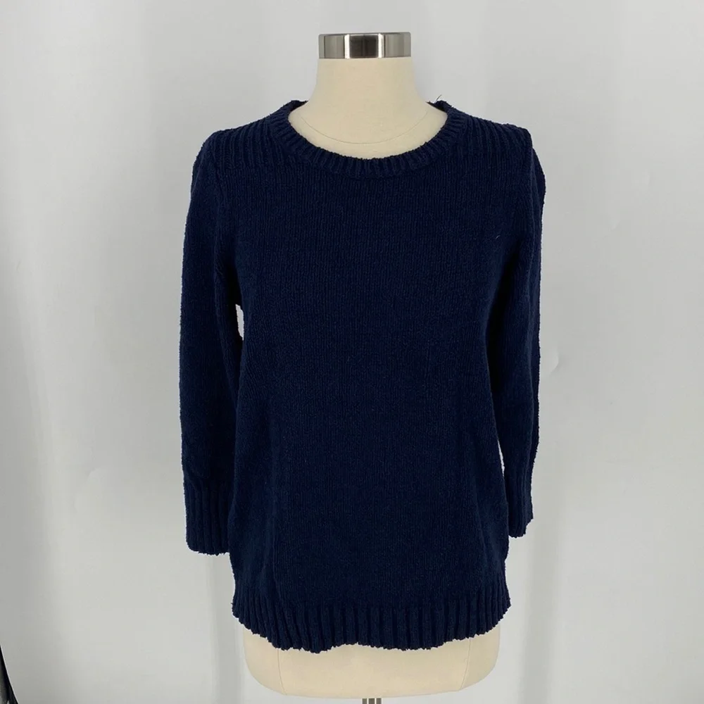 J. Crew Crochet Crew Ribbed Neckline Long Sleeve Sweater